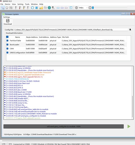 Firmware upgrade success